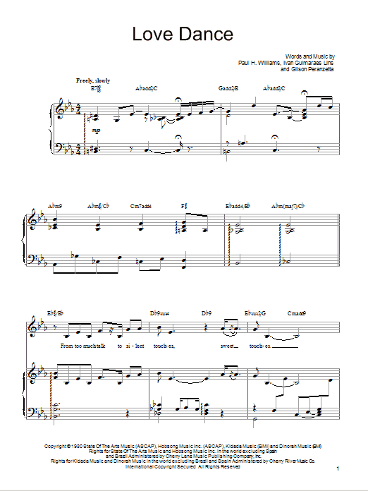 Learn to play Barbra Streisand Love Dance sheet music for Piano, Vocal & Guitar (Right-Hand Melody) in minutes. Barbra Streisand Love Dance sheet music preview music notes and score for Piano, Vocal & Guitar (Right-Hand Melody) including 8 page(s)