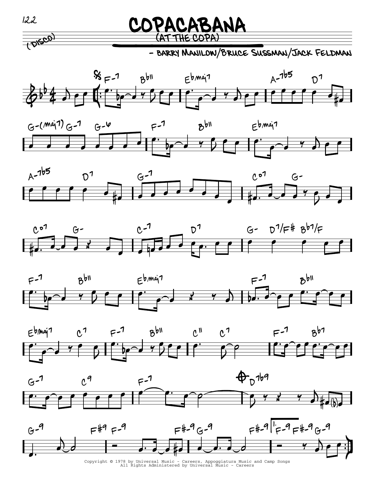Learn to play Barry Manilow Copacabana (At The Copa) sheet music for Piano, Vocal & Guitar (Right-Hand Melody) in minutes. Barry Manilow Copacabana (At The Copa) sheet music notes and chords