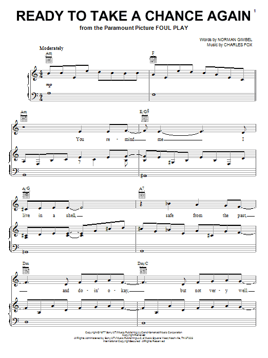 Learn to play Barry Manilow Ready To Take A Chance Again (Love Theme) sheet music for Piano, Vocal & Guitar (Right-Hand Melody) in minutes. Barry Manilow Ready To Take A Chance Again (Love Theme) sheet music notes and chords