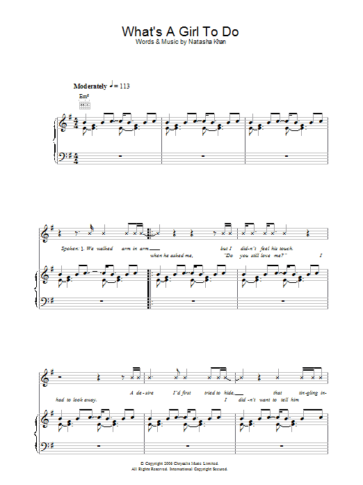 Learn to play Bat For Lashes What's A Girl To Do sheet music for Piano, Vocal & Guitar in minutes. Bat For Lashes What's A Girl To Do sheet music preview music notes and score for Piano, Vocal & Guitar including 5 page(s)