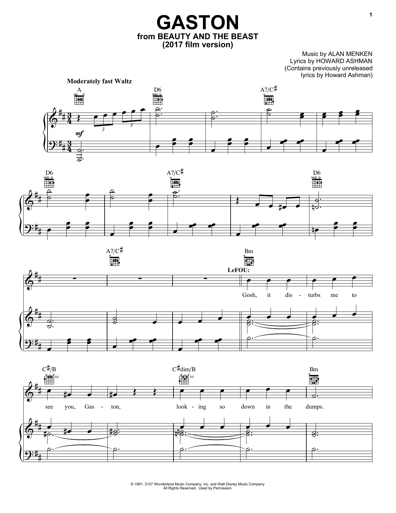 Learn to play Beauty and The Beast Cast Gaston sheet music for Piano in minutes. Beauty and The Beast Cast Gaston sheet music notes and chords