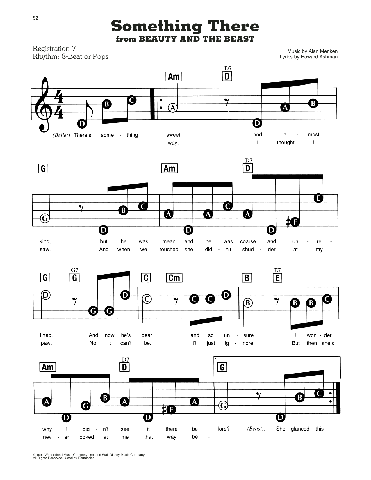 Learn to play Beauty and the Beast Cast Something There (from Beauty and the Beast) sheet music for E-Z Play Today in minutes. Beauty and the Beast Cast Something There (from Beauty and the Beast) sheet music preview music notes and score for E-Z Play Today including 4 page(s)