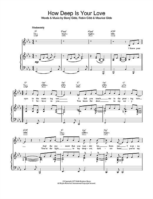 Learn to play Bee Gees How Deep Is Your Love sheet music for Easy Piano in minutes. Bee Gees How Deep Is Your Love sheet music notes and chords
