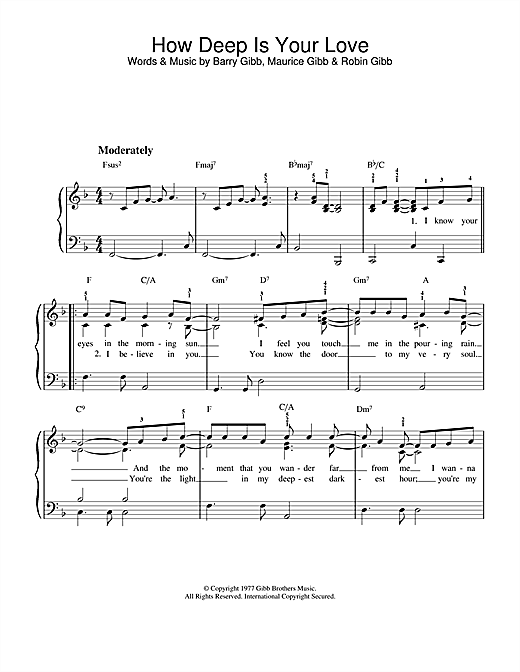 Learn to play Bee Gees How Deep Is Your Love sheet music for Flute in minutes. Bee Gees How Deep Is Your Love sheet music notes and chords