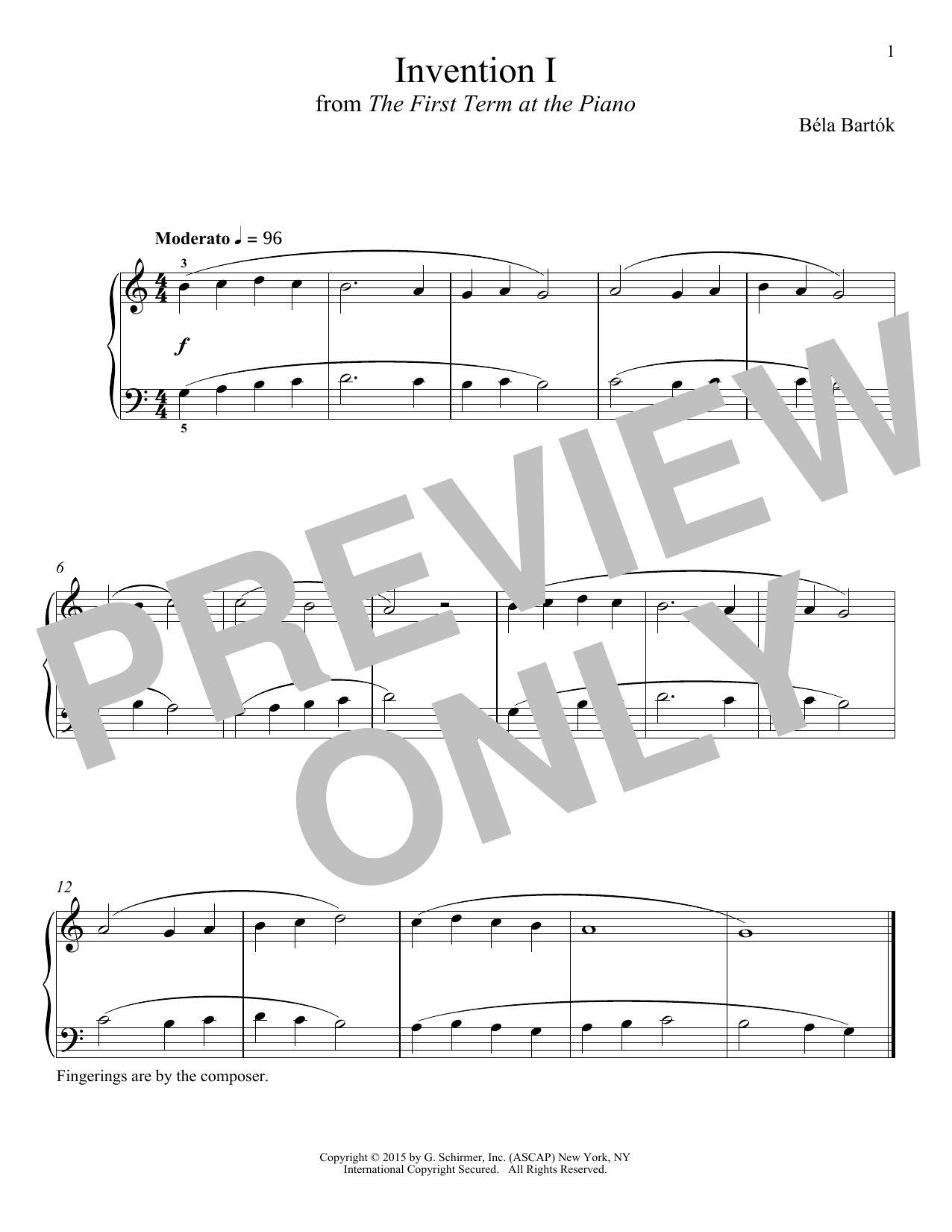 Learn to play Bela Bartok Invention I sheet music for Piano in minutes. Bela Bartok Invention I sheet music notes and chords