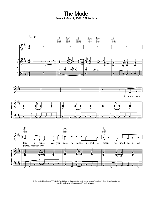 Learn to play Belle & Sebastian The Model sheet music for Piano, Vocal & Guitar in minutes. Belle & Sebastian The Model sheet music notes and chords