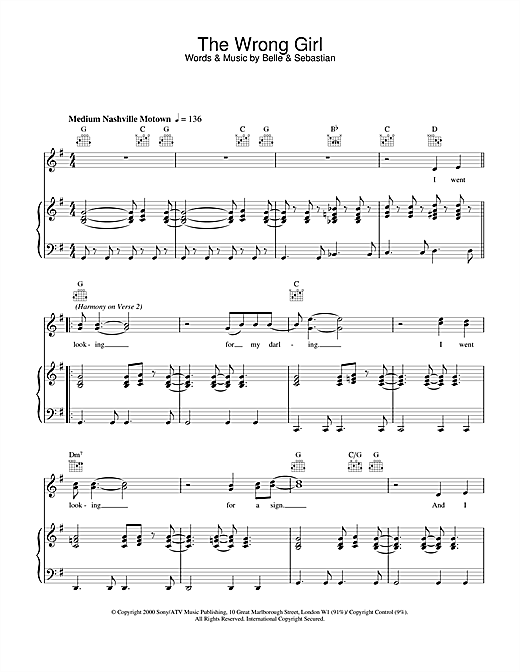 Learn to play Belle & Sebastian The Wrong Girl sheet music for Piano, Vocal & Guitar in minutes. Belle & Sebastian The Wrong Girl sheet music notes and chords