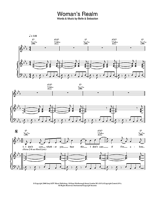 Learn to play Belle & Sebastian Woman's Realm sheet music for Piano, Vocal & Guitar in minutes. Belle & Sebastian Woman's Realm sheet music notes and chords