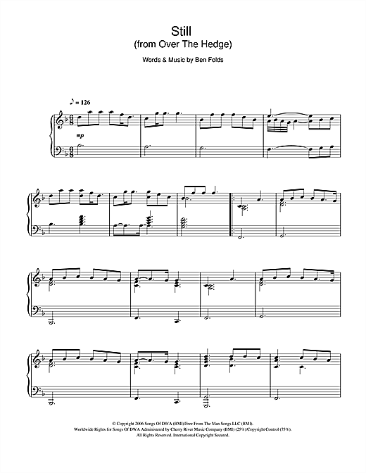 Learn to play Ben Folds Still (from 'Over The Hedge') sheet music for Piano in minutes. Ben Folds Still (from 'Over The Hedge') sheet music notes and chords