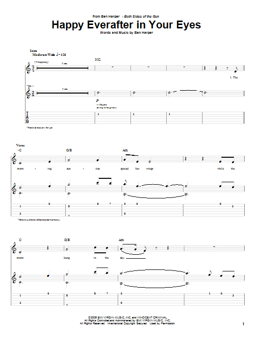Learn to play Ben Harper Happy Everafter In Your Eyes sheet music for Guitar Tab in minutes. Ben Harper Happy Everafter In Your Eyes sheet music preview music notes and score for Guitar Tab including 8 page(s)