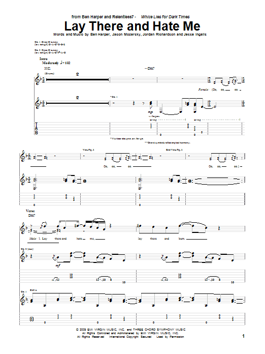 Learn to play Ben Harper and Relentless7 Lay There And Hate Me sheet music for Guitar Tab in minutes. Ben Harper and Relentless7 Lay There And Hate Me sheet music preview music notes and score for Guitar Tab including 14 page(s)