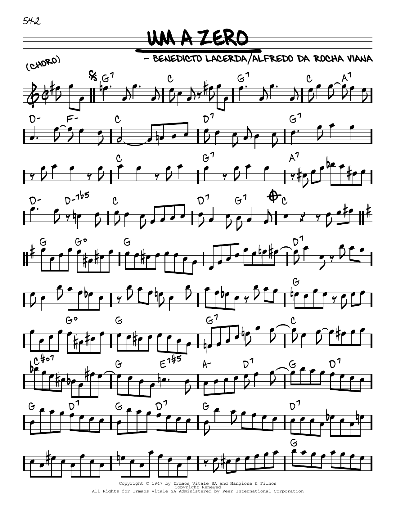 Learn to play Benedicto Lacerda Um A Zero sheet music for Real Book – Melody & Chords in minutes. Benedicto Lacerda Um A Zero sheet music preview music notes and score for Real Book – Melody & Chords including 2 page(s)