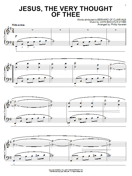 Learn to play Bernard of Clairvaux Jesus, The Very Thought Of Thee sheet music for Piano in minutes. Bernard of Clairvaux Jesus, The Very Thought Of Thee sheet music notes and chords