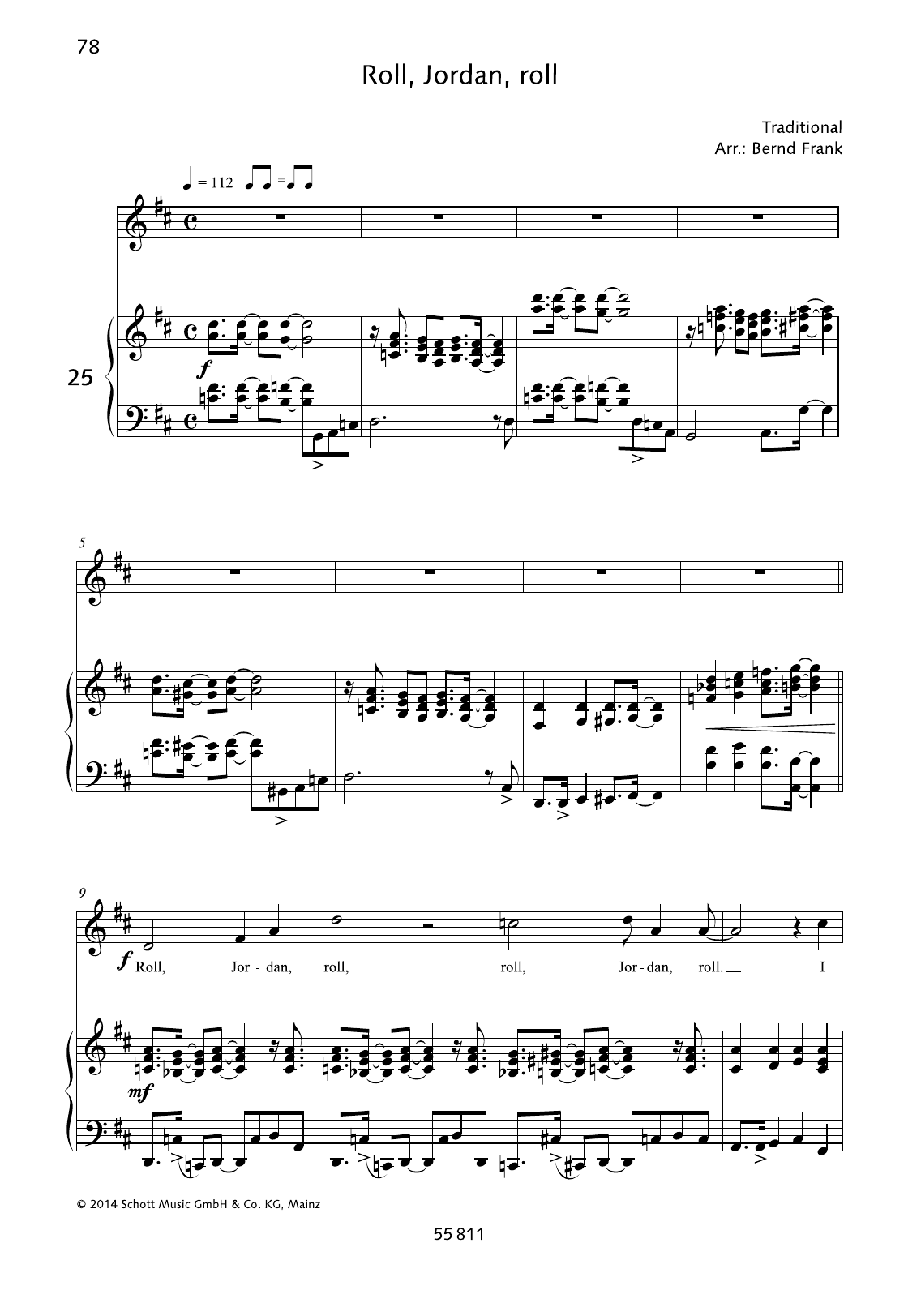 Bernd Frank Roll, Jordan, Roll sheet music, chords, lyrics - Printable PDF for Piano & Vocal