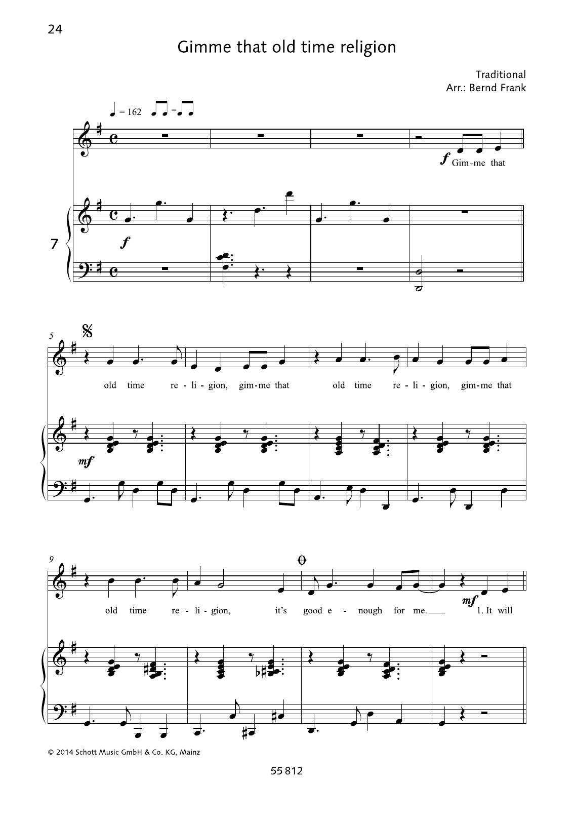 Learn to play Bernd Frank Gimme that old time religion sheet music for Piano & Vocal in minutes. Bernd Frank Gimme that old time religion sheet music preview music notes and score for Piano & Vocal including 3 page(s)