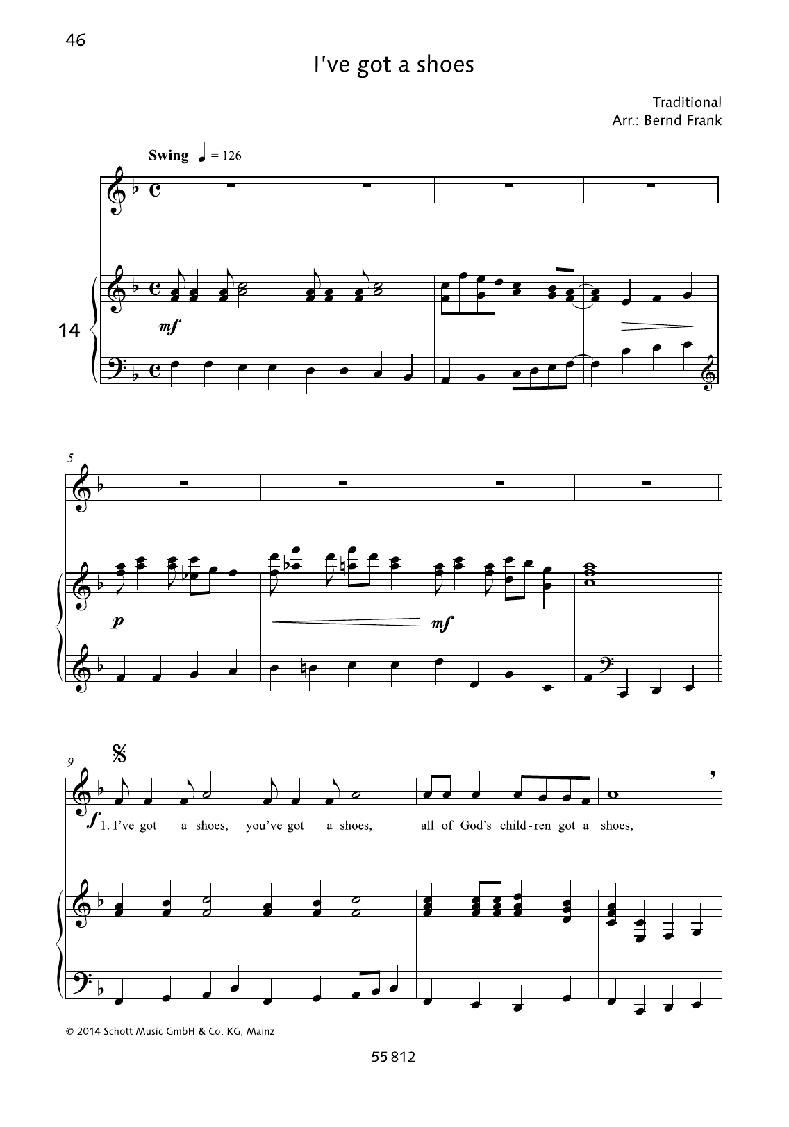 Learn to play Bernd Frank I've got a shoes sheet music for Piano & Vocal in minutes. Bernd Frank I've got a shoes sheet music preview music notes and score for Piano & Vocal including 3 page(s)