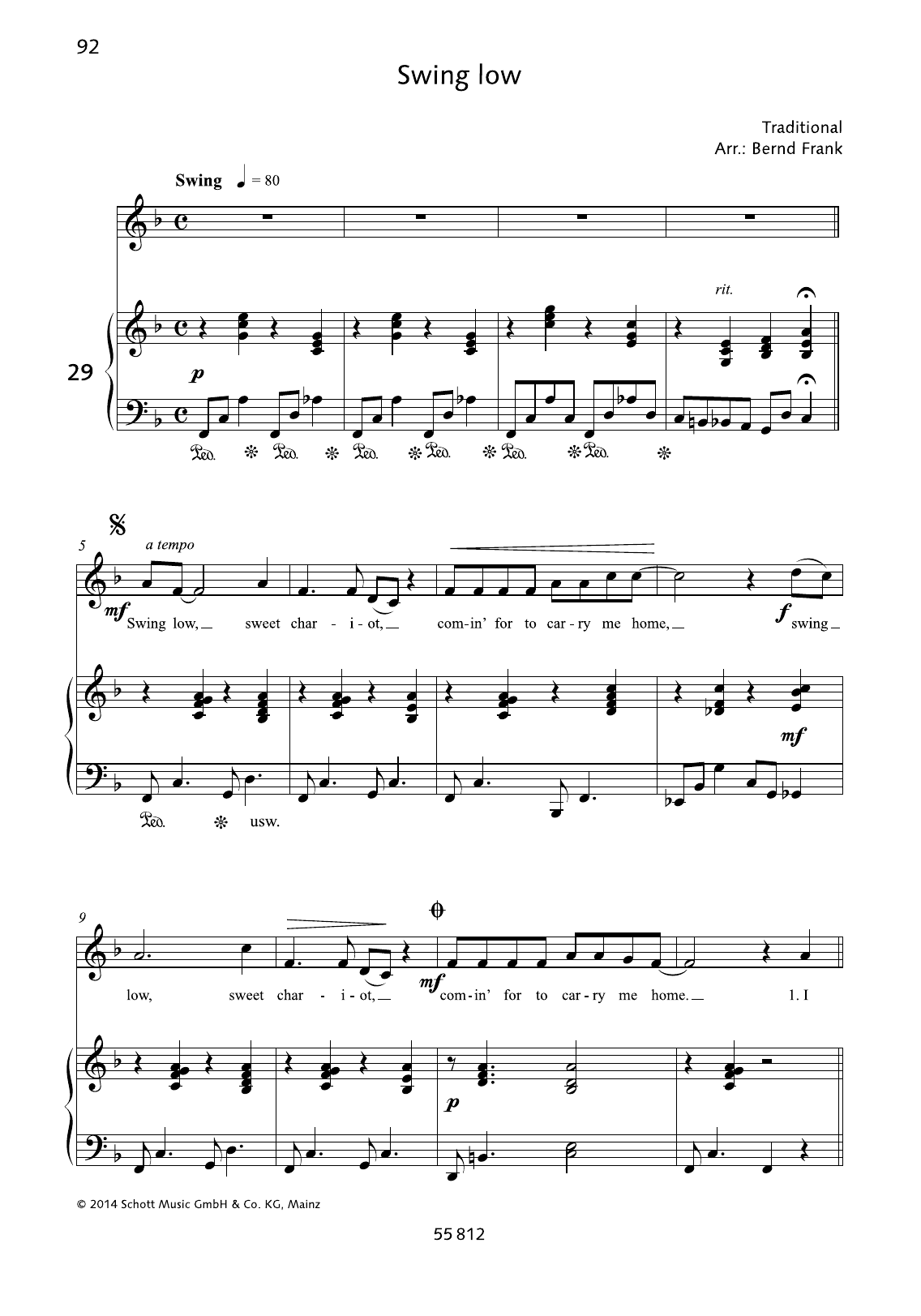 Learn to play Bernd Frank Swing Low sheet music for Piano & Vocal in minutes. Bernd Frank Swing Low sheet music preview music notes and score for Piano & Vocal including 2 page(s)