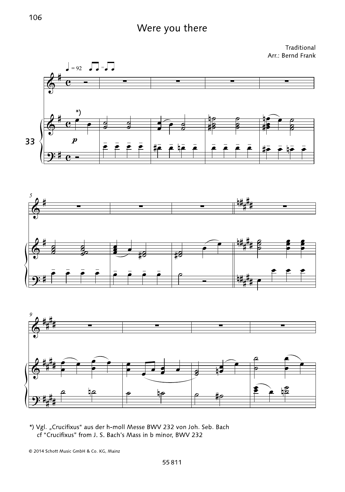 Learn to play Bernd Frank Were You There sheet music for Piano & Vocal in minutes. Bernd Frank Were You There sheet music preview music notes and score for Piano & Vocal including 6 page(s)