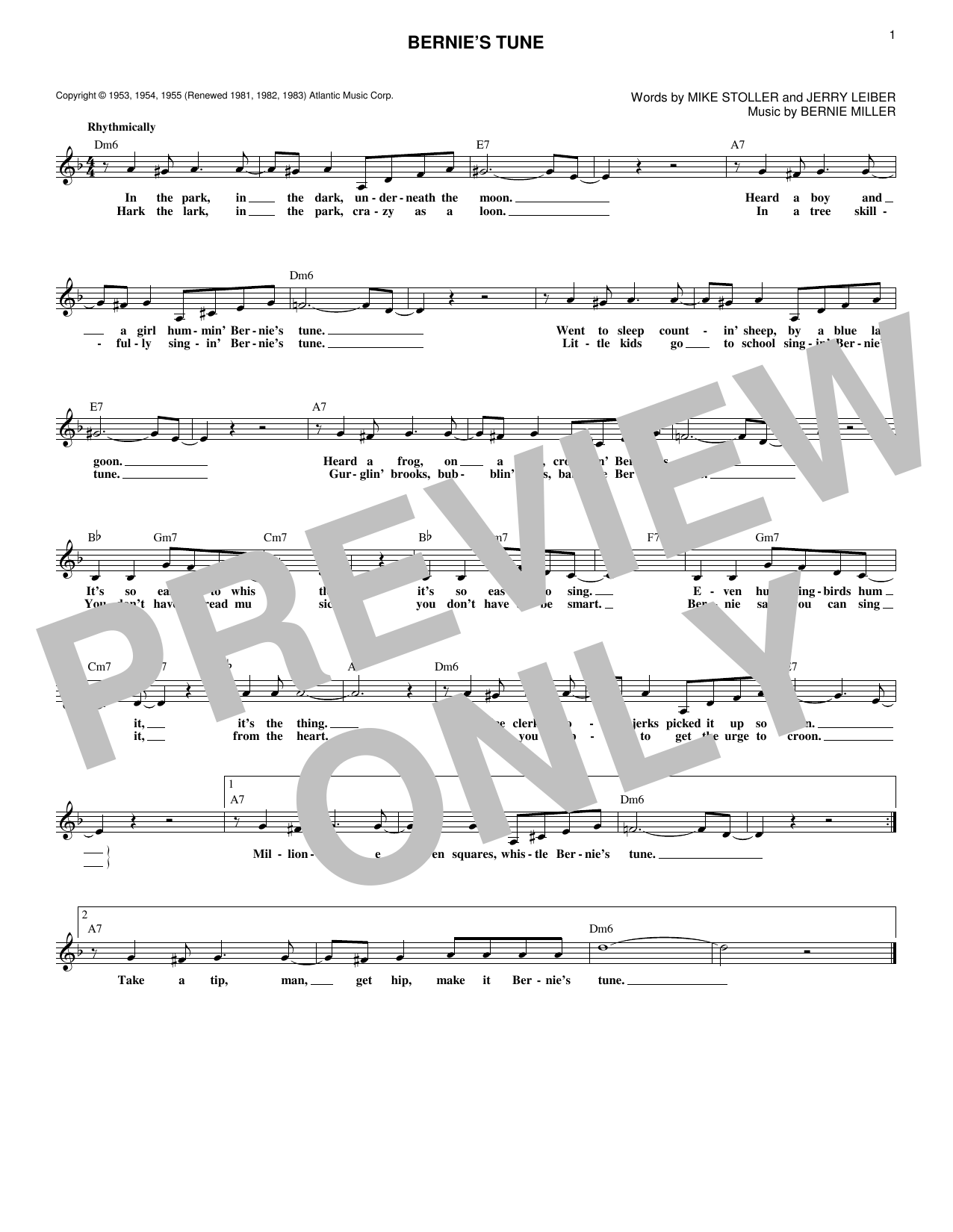 Learn to play Bernie Miller Bernie's Tune sheet music for Alto Saxophone in minutes. Bernie Miller Bernie's Tune sheet music notes and chords