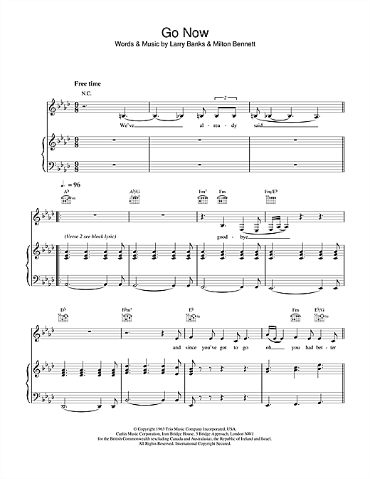 Learn to play Bessie Banks Go Now sheet music for Piano, Vocal & Guitar in minutes. Bessie Banks Go Now sheet music notes and chords