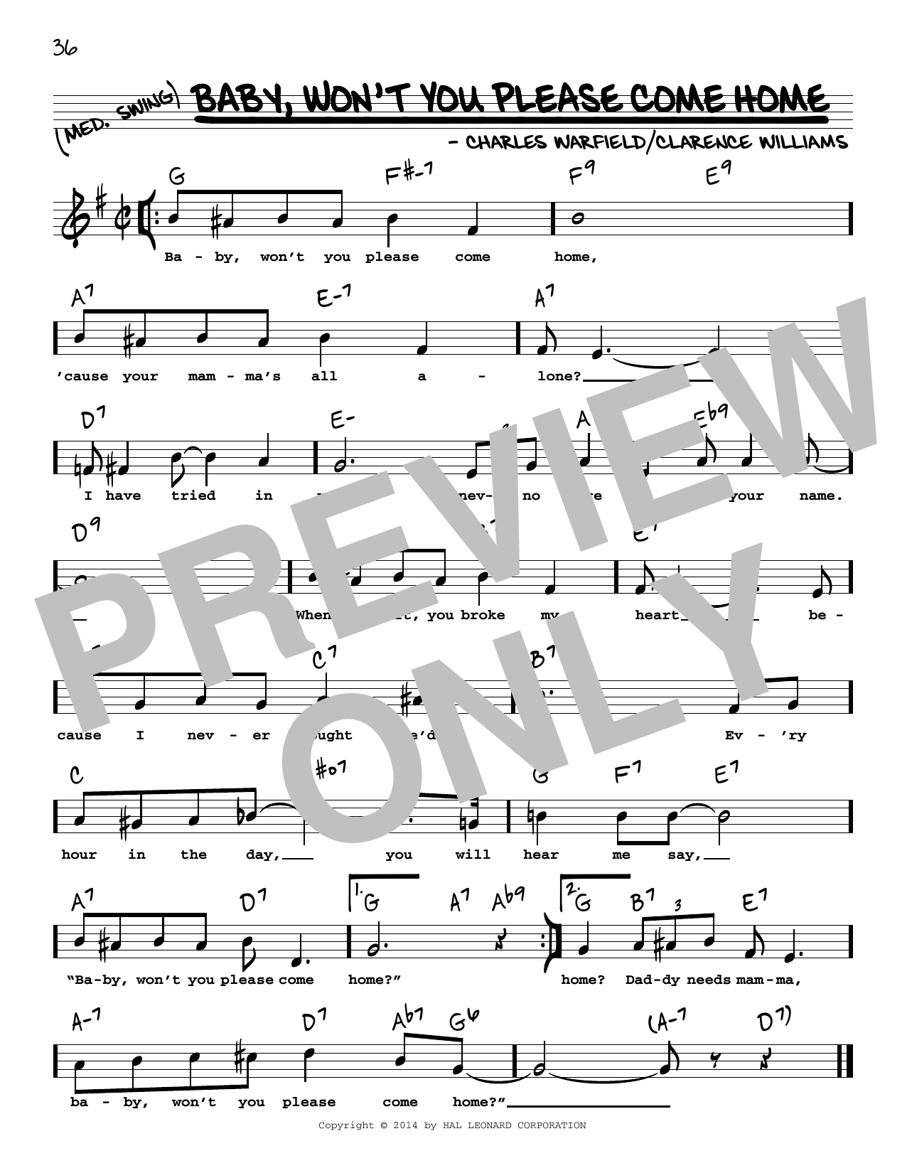 Learn to play Bessie Smith Baby, Won't You Please Come Home (High Voice) sheet music for Real Book – Melody, Lyrics & Chords in minutes. Bessie Smith Baby, Won't You Please Come Home (High Voice) sheet music preview music notes and score for Real Book – Melody, Lyrics & Chords including 1 page(s)