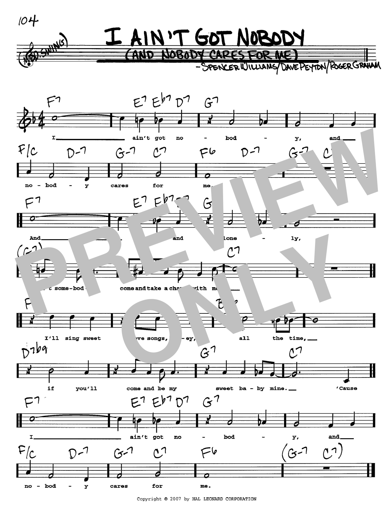 Learn to play Bessie Smith I Ain't Got Nobody (And Nobody Cares For Me) sheet music for Easy Piano in minutes. Bessie Smith I Ain't Got Nobody (And Nobody Cares For Me) sheet music preview music notes and score for Easy Piano including 3 page(s)
