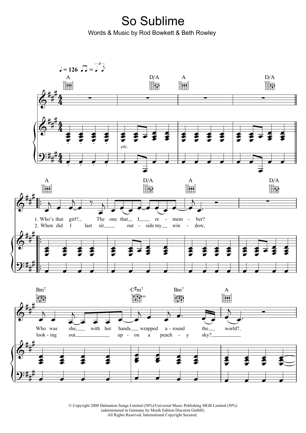 Learn to play Beth Rowley So Sublime sheet music for Piano, Vocal & Guitar in minutes. Beth Rowley So Sublime sheet music preview music notes and score for Piano, Vocal & Guitar including 5 page(s)