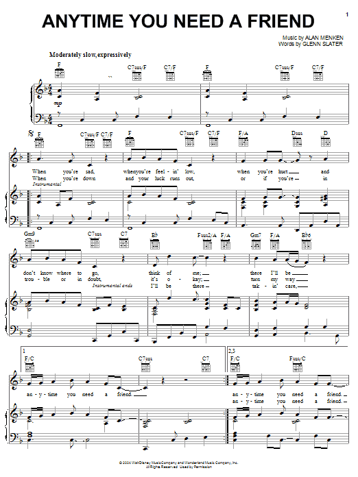 Learn to play The Beu Sisters Anytime You Need A Friend sheet music for Piano, Vocal & Guitar (Right-Hand Melody) in minutes. The Beu Sisters Anytime You Need A Friend sheet music preview music notes and score for Piano, Vocal & Guitar (Right-Hand Melody) including 3 page(s)