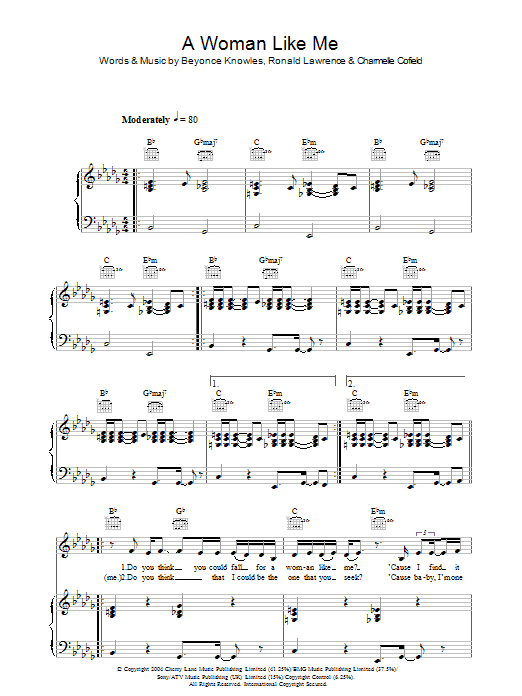 Learn to play Beyoncé A Woman Like Me sheet music for Piano, Vocal & Guitar in minutes. Beyoncé A Woman Like Me sheet music preview music notes and score for Piano, Vocal & Guitar including 6 page(s)