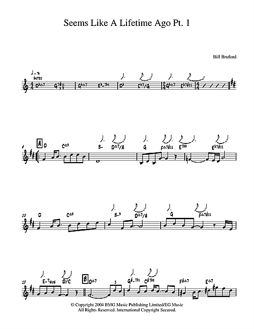 Learn to play Bill Bruford Seems Like A Lifetime Ago Pt. 1 sheet music for Piano in minutes. Bill Bruford Seems Like A Lifetime Ago Pt. 1 sheet music notes and chords