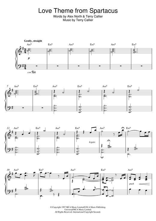 Learn to play Bill Evans Love Theme From Spartacus sheet music for Piano in minutes. Bill Evans Love Theme From Spartacus sheet music notes and chords