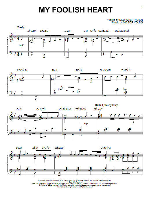 Learn to play Bill Evans My Foolish Heart sheet music for Piano in minutes. Bill Evans My Foolish Heart sheet music preview music notes and score for Piano including 3 page(s)