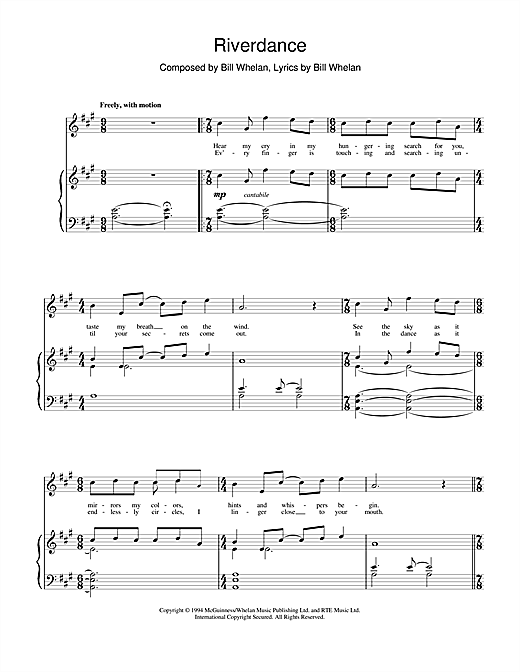 Learn to play Bill Whelan Riverdance sheet music for Piano in minutes. Bill Whelan Riverdance sheet music notes and chords