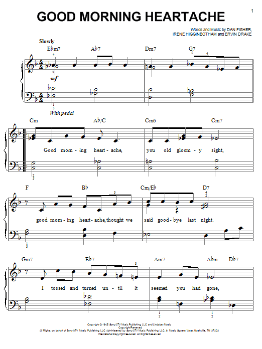 Learn to play Billie Holiday Good Morning Heartache sheet music for Piano, Vocal & Guitar (Right-Hand Melody) in minutes. Billie Holiday Good Morning Heartache sheet music notes and chords