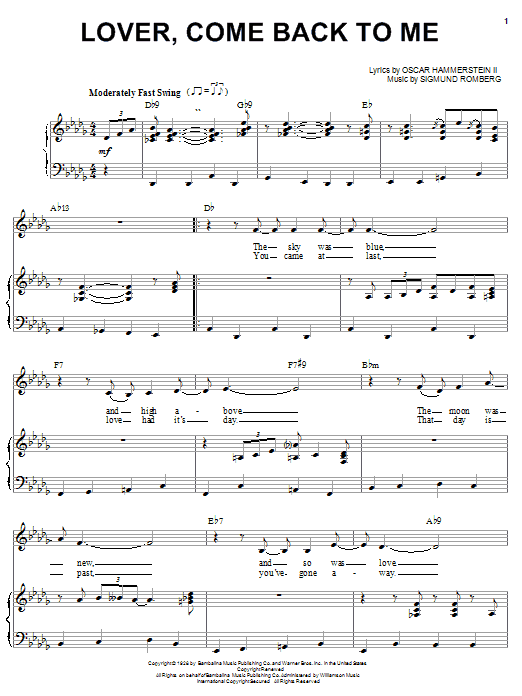 Learn to play Billie Holiday Lover, Come Back To Me sheet music for Piano, Vocal & Guitar (Right-Hand Melody) in minutes. Billie Holiday Lover, Come Back To Me sheet music notes and chords
