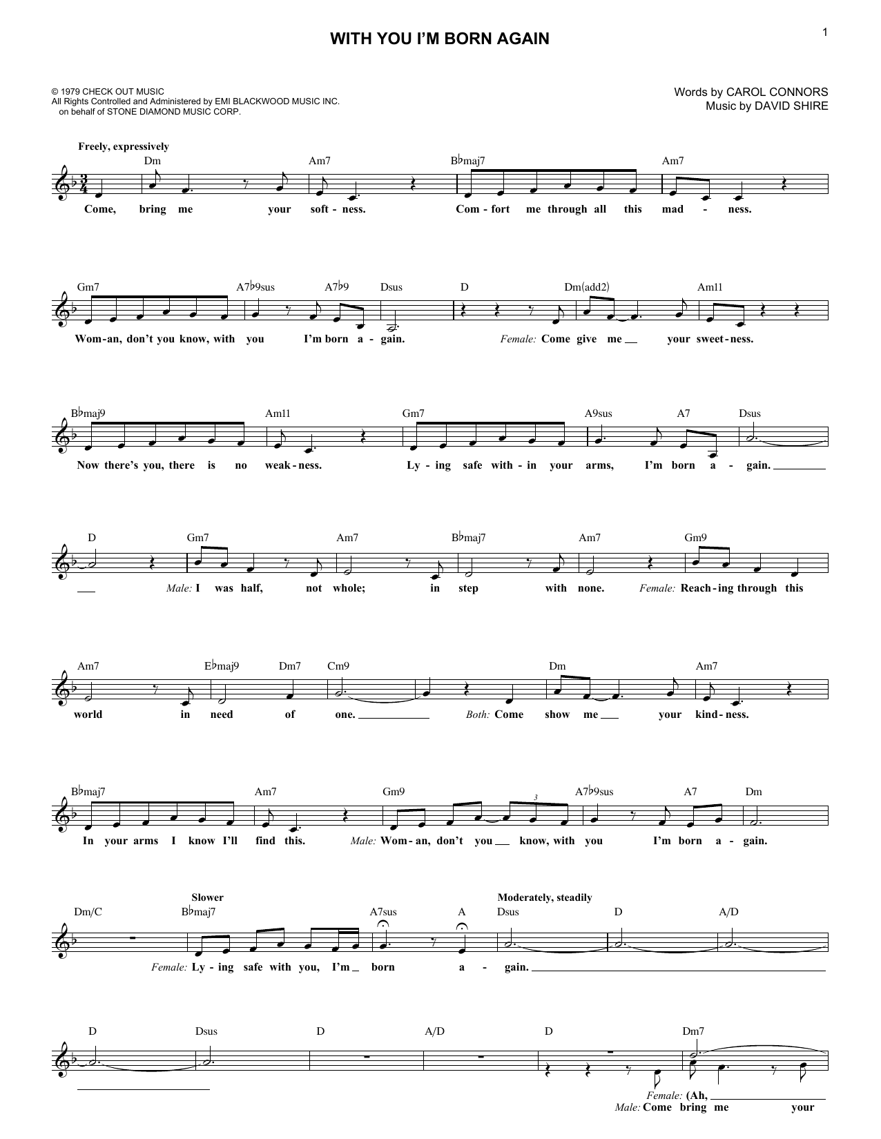Billy Preston With You I'm Born Again sheet music, chords, lyrics - Printable PDF for Melody Line, Lyrics & Chords