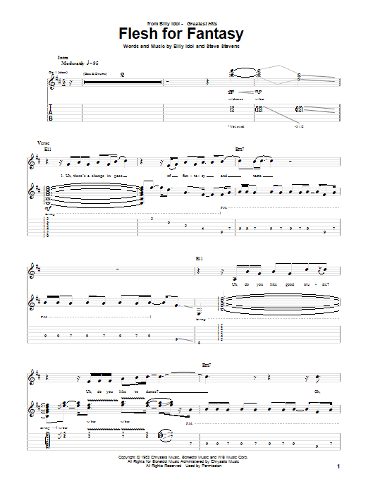 Learn to play Billy Idol Flesh For Fantasy sheet music for Piano, Vocal & Guitar (Right-Hand Melody) in minutes. Billy Idol Flesh For Fantasy sheet music preview music notes and score for Piano, Vocal & Guitar (Right-Hand Melody) including 11 page(s)