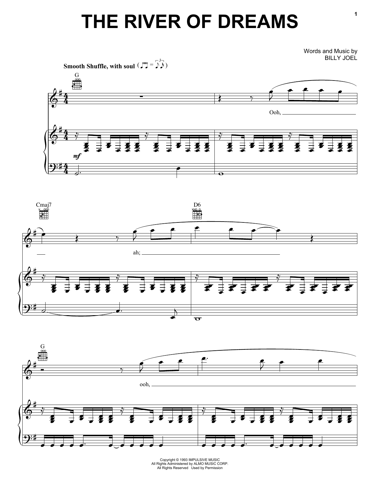 Learn to play Billy Joel The River Of Dreams sheet music for Piano, Vocal & Guitar (Right-Hand Melody) in minutes. Billy Joel The River Of Dreams sheet music notes and chords