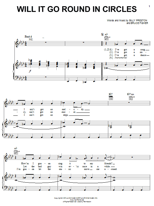 Learn to play Billy Preston Will It Go Round In Circles sheet music for Drums Transcription in minutes. Billy Preston Will It Go Round In Circles sheet music preview music notes and score for Drums Transcription including 1 page(s)