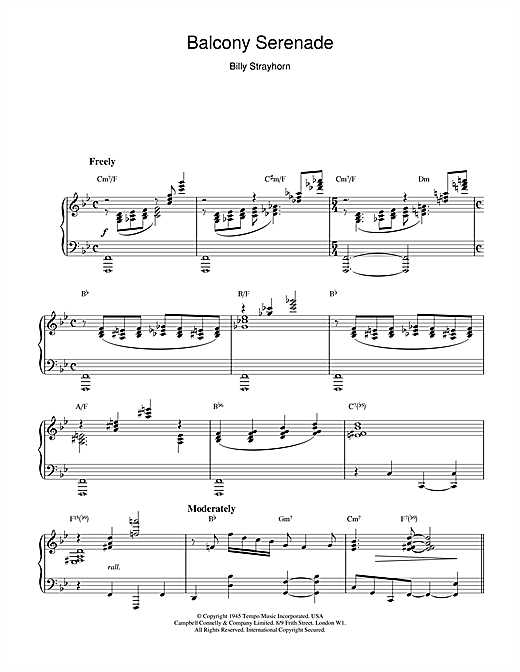 Learn to play Billy Strayhorn Balcony Serenade sheet music for Piano in minutes. Billy Strayhorn Balcony Serenade sheet music notes and chords