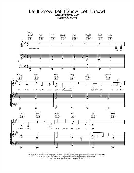Learn to play Bing Crosby Let It Snow! Let It Snow! Let It Snow! sheet music for Piano, Vocal & Guitar in minutes. Bing Crosby Let It Snow! Let It Snow! Let It Snow! sheet music notes and chords