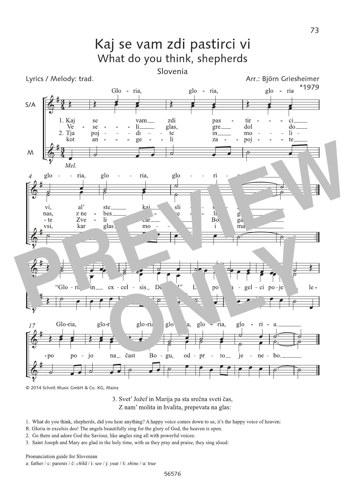 Learn to play Björn Griesheimer Kaj se, vam zdi pastirci vi sheet music for Choir in minutes. Björn Griesheimer Kaj se, vam zdi pastirci vi sheet music preview music notes and score for Choir including 1 page(s)