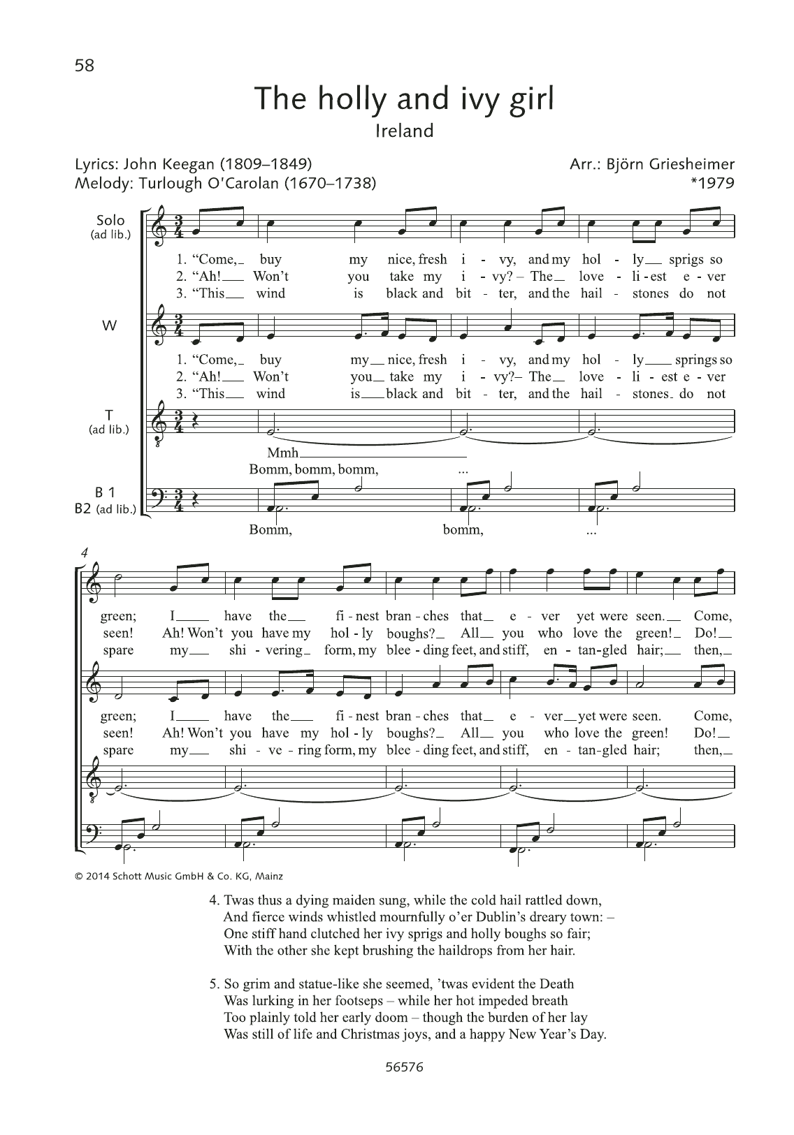 Learn to play Björn Griesheimer The holly and ivy girl sheet music for Choir in minutes. Björn Griesheimer The holly and ivy girl sheet music preview music notes and score for Choir including 2 page(s)