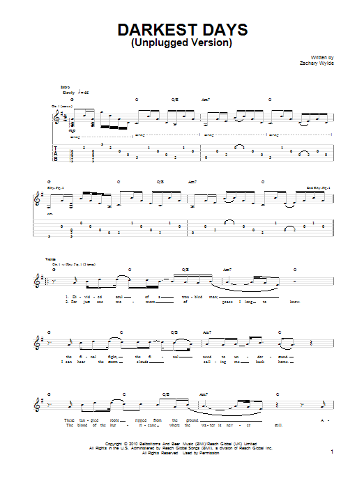 Learn to play Black Label Society Darkest Days (Unplugged Version) sheet music for Guitar Tab in minutes. Black Label Society Darkest Days (Unplugged Version) sheet music preview music notes and score for Guitar Tab including 6 page(s)