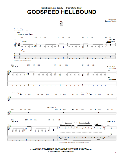 Learn to play Black Label Society Godspeed Hellbound sheet music for Guitar Tab in minutes. Black Label Society Godspeed Hellbound sheet music preview music notes and score for Guitar Tab including 7 page(s)