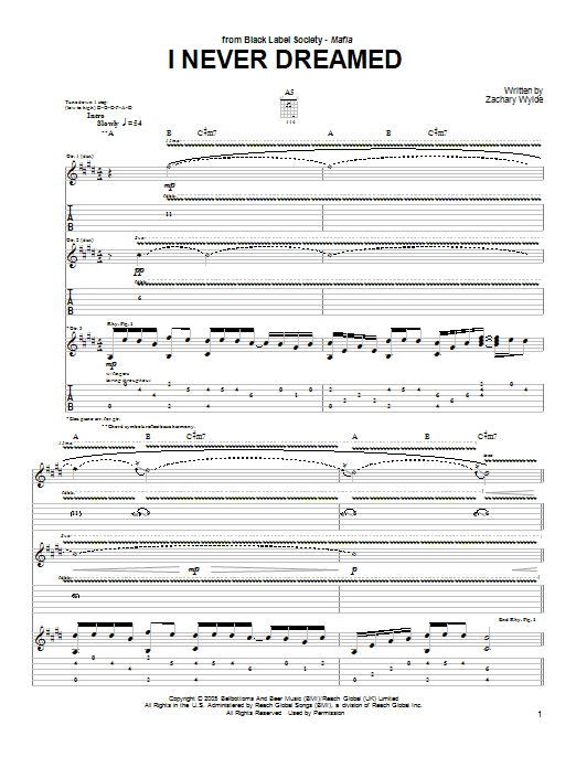 Learn to play Black Label Society I Never Dreamed sheet music for Guitar Tab in minutes. Black Label Society I Never Dreamed sheet music preview music notes and score for Guitar Tab including 12 page(s)