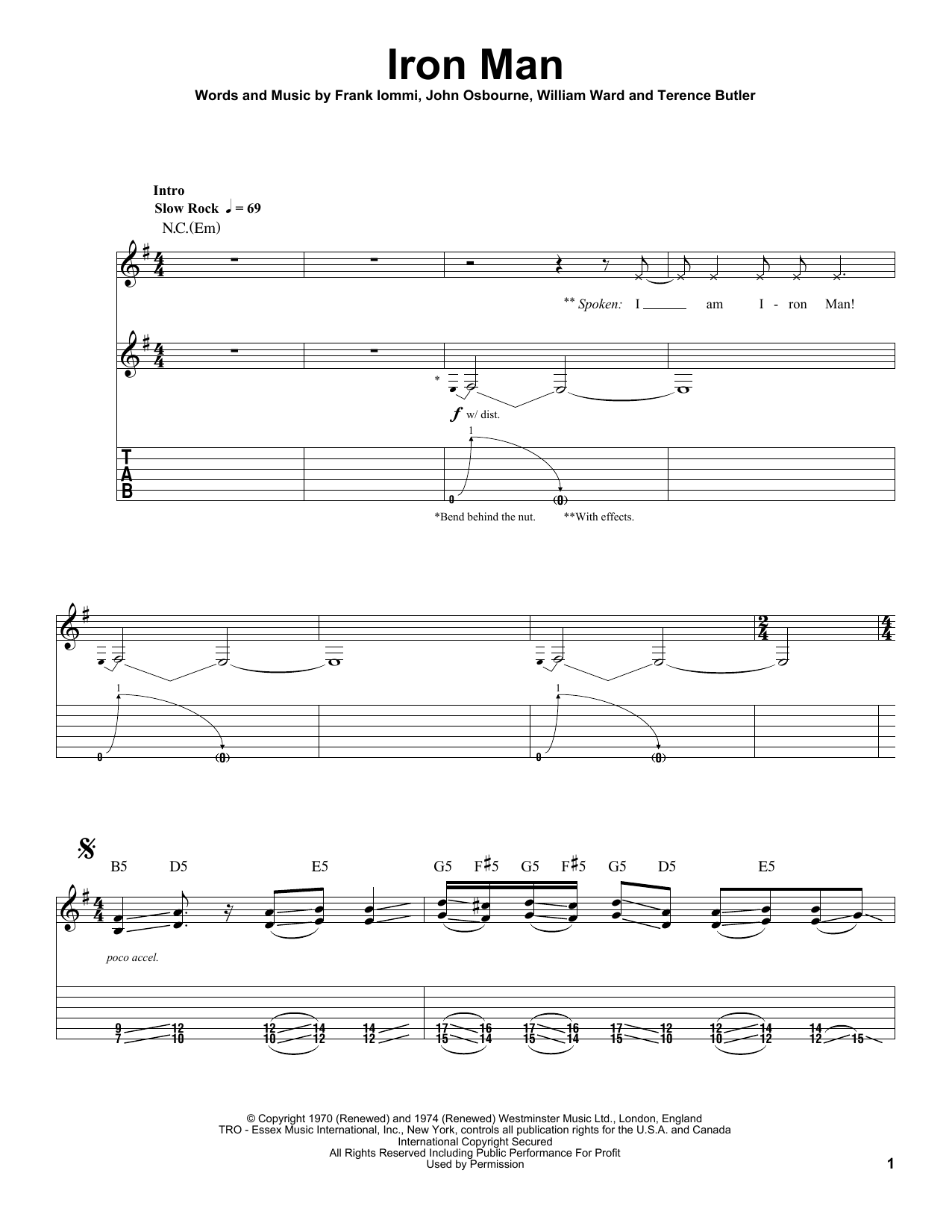 Learn to play Black Sabbath Iron Man sheet music for Guitar Tab in minutes. Black Sabbath Iron Man sheet music preview music notes and score for Guitar Tab including 8 page(s)