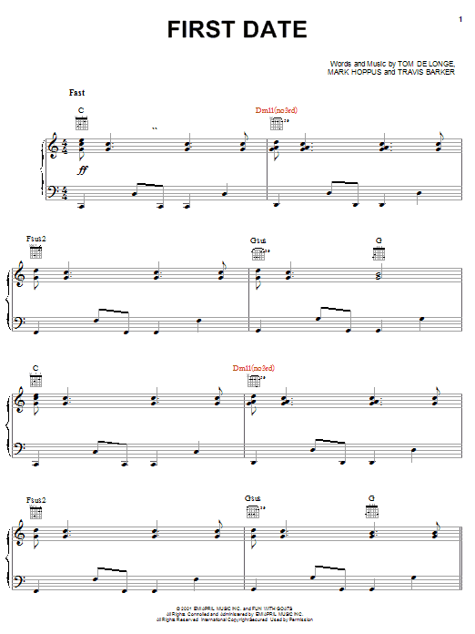 Learn to play Blink-182 First Date sheet music for Easy Guitar in minutes. Blink-182 First Date sheet music notes and chords