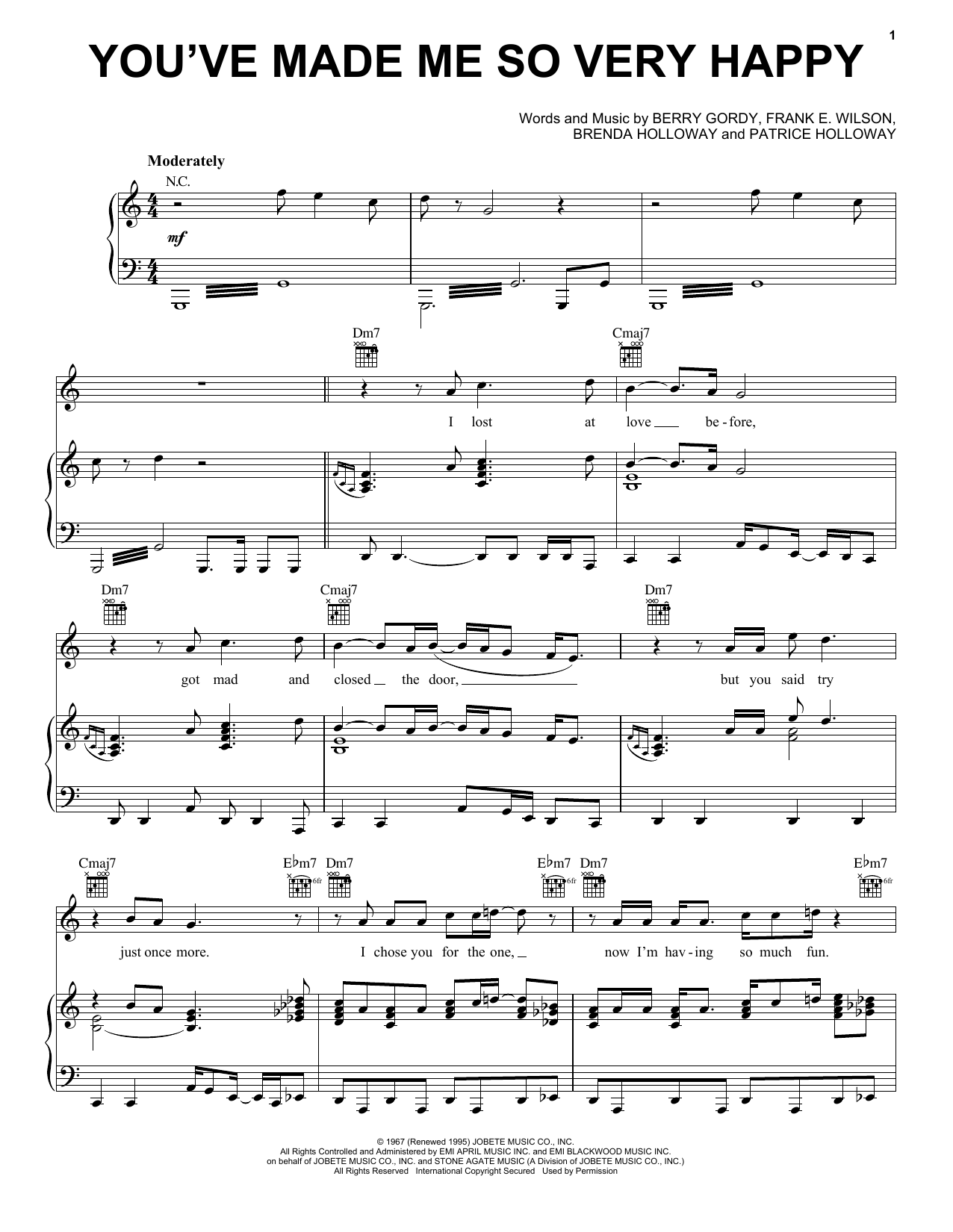 Download Blood, Sweat & Tears You've Made Me So Very Happy sheet music notes and chords for Piano, Vocal & Guitar (Right-Hand Melody) - Download Printable PDF and start playing in minutes.