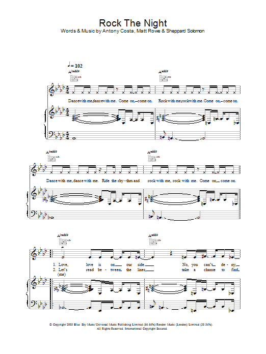 Learn to play Blue Rock The Night sheet music for Piano, Vocal & Guitar in minutes. Blue Rock The Night sheet music preview music notes and score for Piano, Vocal & Guitar including 5 page(s)
